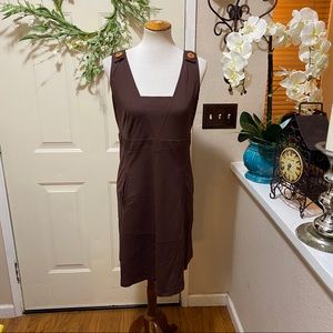 Brown Theory Brown Button Detail Shift Dress